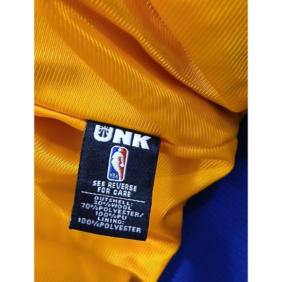 Golden State Warriors Jacket XL UNK NBA Full Zip Colorblock Blue Yellow Retro - Picture 13 of 14
